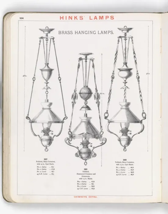 Framed Print : Page from Hinks Lamps catalogue Framed Print : Page from Hinks Lamps catalogue