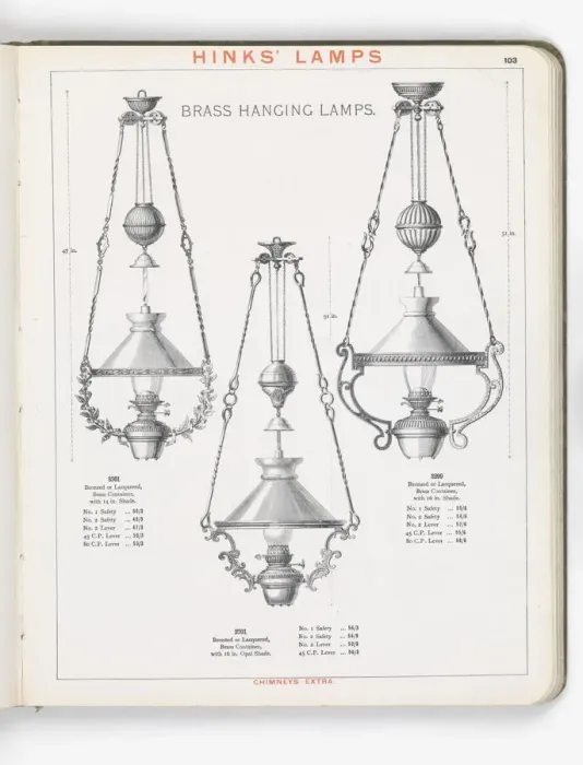 Framed Print : Page from Hinks Lamps catalogue Framed Print : Page from Hinks Lamps catalogue