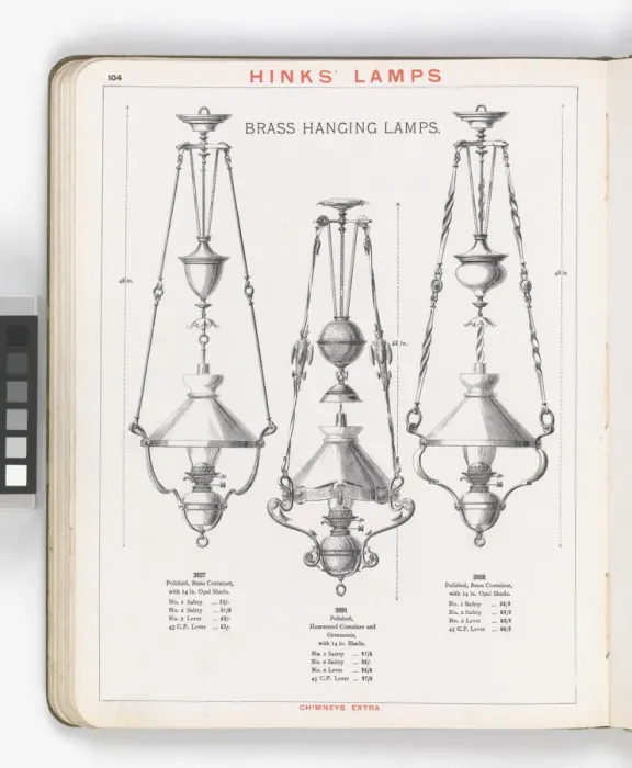Framed Print : Page from Hinks Lamps catalogue Framed Print : Page from Hinks Lamps catalogue