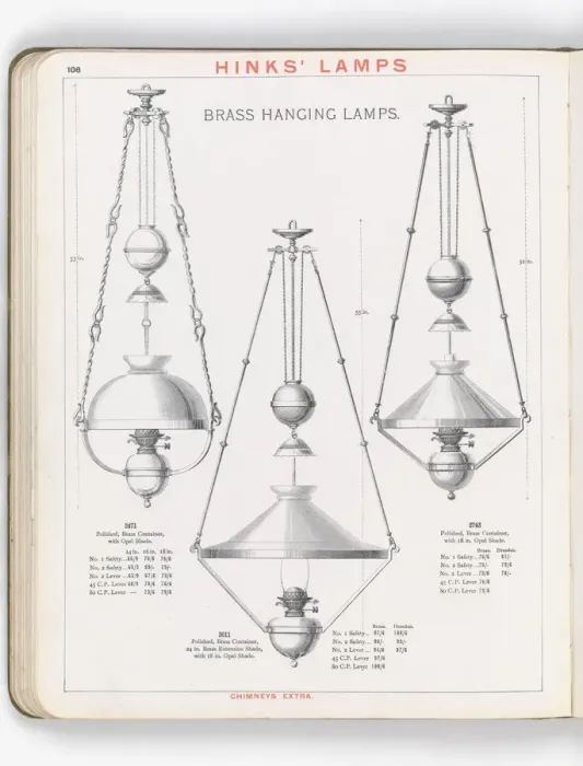 Framed Print : Page from Hinks Lamps catalogue Framed Print : Page from Hinks Lamps catalogue