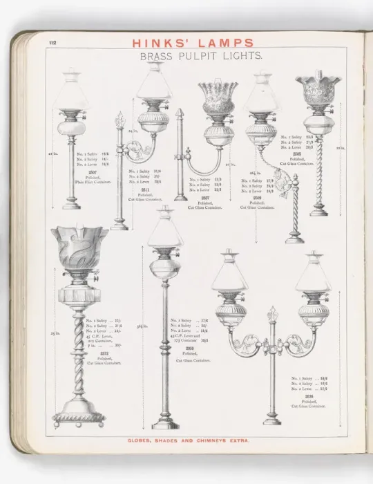 Framed Print : Page from Hinks Lamps catalogue Framed Print : Page from Hinks Lamps catalogue