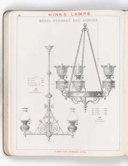 Framed Print : Page from Hinks Lamps catalogue Framed Print : Page from Hinks Lamps catalogue