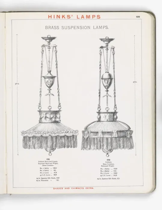 Framed Print : Page from Hinks Lamps catalogue Framed Print : Page from Hinks Lamps catalogue