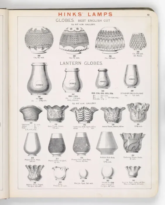 Framed Print : Page from Hinks Lamps catalogue Framed Print : Page from Hinks Lamps catalogue