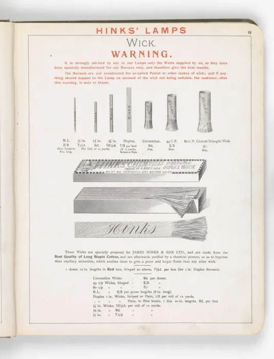 Framed Print : Page from Hinks Lamps catalogue Framed Print : Page from Hinks Lamps catalogue