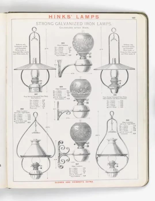 Framed Print : Page from Hinks Lamps catalogue Framed Print : Page from Hinks Lamps catalogue