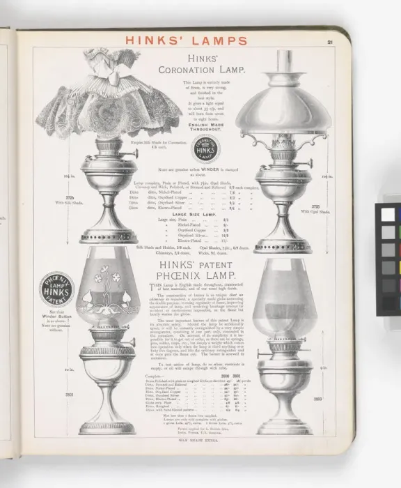 Framed Print : Page from Hinks Lamps catalogue Framed Print : Page from Hinks Lamps catalogue
