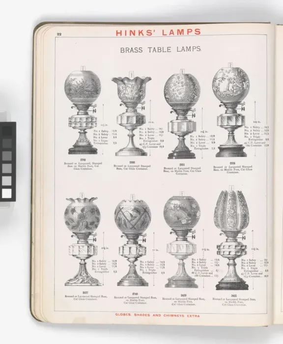 Framed Print : Page from Hinks Lamps catalogue
