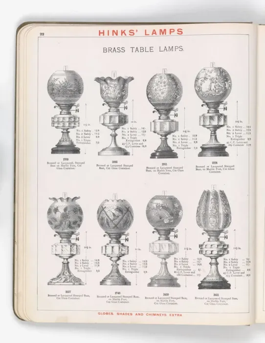 Framed Print : Page from Hinks Lamps catalogue Framed Print : Page from Hinks Lamps catalogue
