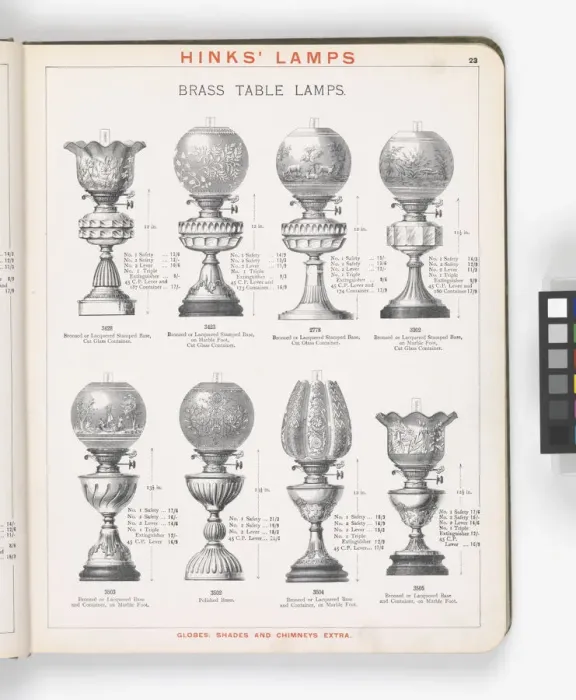 Framed Print : Page from Hinks Lamps catalogue Framed Print : Page from Hinks Lamps catalogue