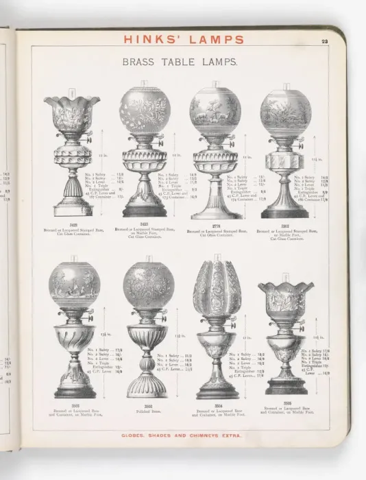Framed Print : Page from Hinks Lamps catalogue Framed Print : Page from Hinks Lamps catalogue