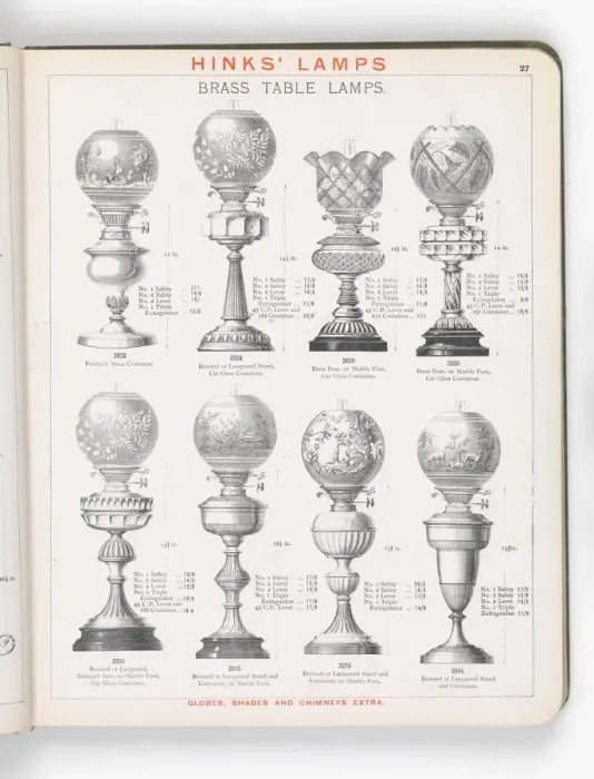 Framed Print : Page from Hinks Lamps catalogue Framed Print : Page from Hinks Lamps catalogue