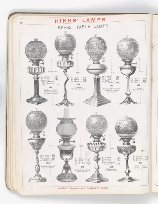Framed Print : Page from Hinks Lamps catalogue Framed Print : Page from Hinks Lamps catalogue
