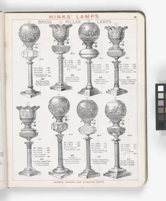 Framed Print : Page from Hinks Lamps catalogue Framed Print : Page from Hinks Lamps catalogue
