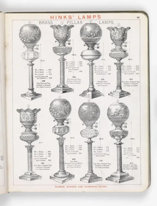 Framed Print : Page from Hinks Lamps catalogue Framed Print : Page from Hinks Lamps catalogue