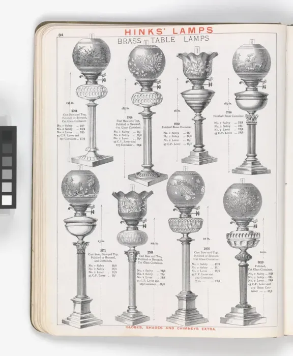 Framed Print : Page from Hinks Lamps catalogue Framed Print : Page from Hinks Lamps catalogue