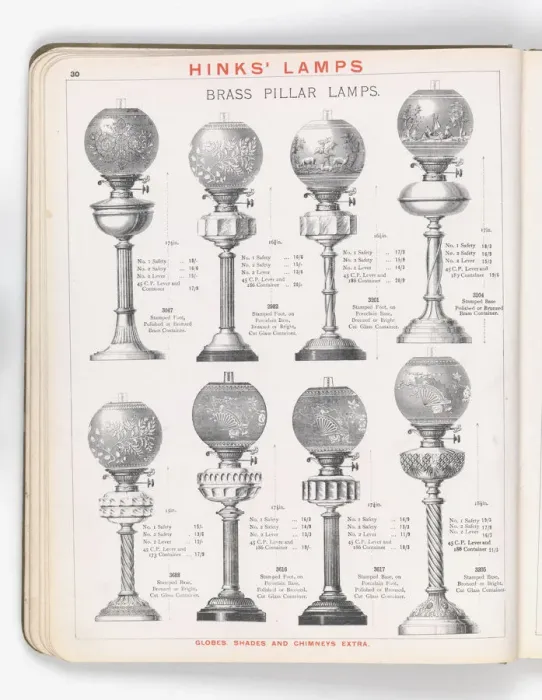 Framed Print : Page from Hinks Lamps catalogue Framed Print : Page from Hinks Lamps catalogue