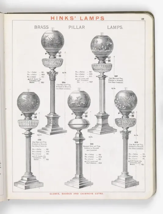 Framed Print : Page from Hinks Lamps catalogue Framed Print : Page from Hinks Lamps catalogue