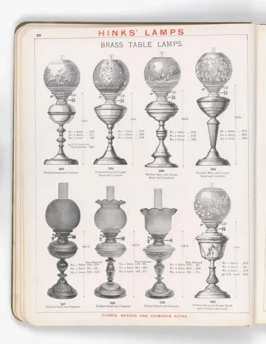 Framed Print : Page from Hinks Lamps catalogue Framed Print : Page from Hinks Lamps catalogue