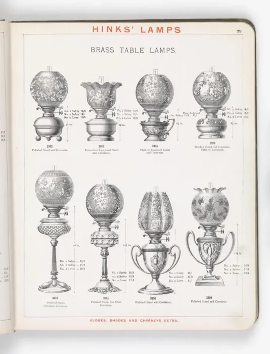 Framed Print : Page from Hinks Lamps catalogue Framed Print : Page from Hinks Lamps catalogue