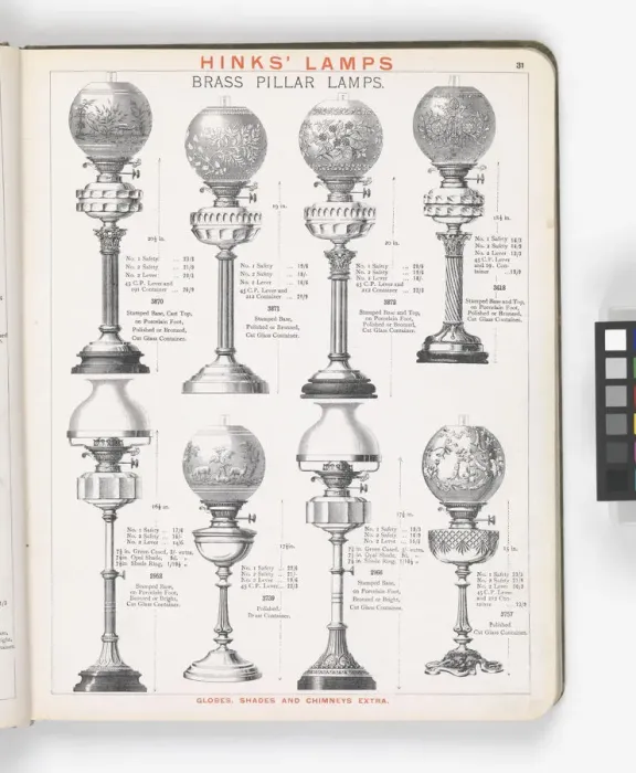 Framed Print : Page from Hinks Lamps catalogue Framed Print : Page from Hinks Lamps catalogue