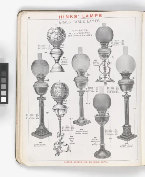 Framed Print : Page from Hinks Lamps catalogue Framed Print : Page from Hinks Lamps catalogue