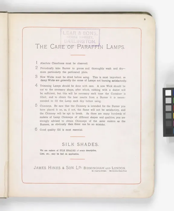 Framed Print : Page from Hinks Lamps catalogue Framed Print : Page from Hinks Lamps catalogue