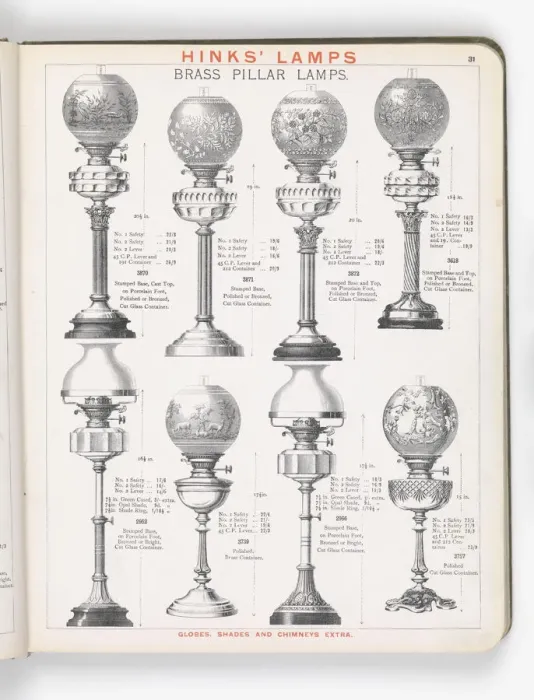 Framed Print : Page from Hinks Lamps catalogue Framed Print : Page from Hinks Lamps catalogue