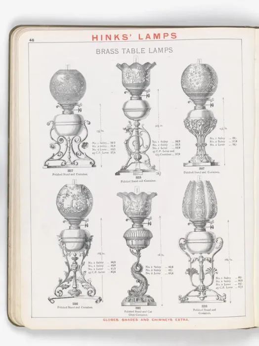 Framed Print : Page from Hinks Lamps catalogue