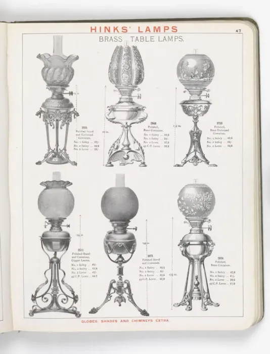 Framed Print : Page from Hinks Lamps catalogue Framed Print : Page from Hinks Lamps catalogue