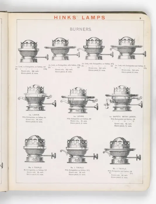 Framed Print : Page from Hinks Lamps catalogue Framed Print : Page from Hinks Lamps catalogue