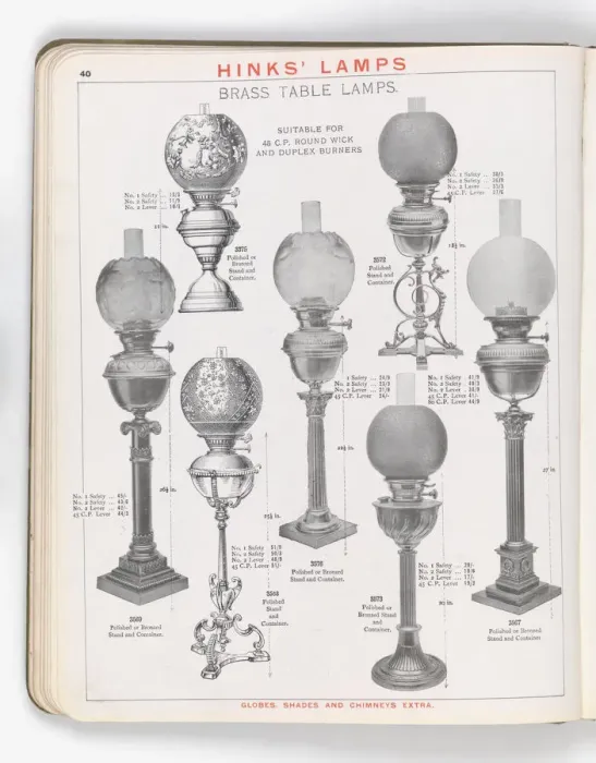 Framed Print : Page from Hinks Lamps catalogue Framed Print : Page from Hinks Lamps catalogue