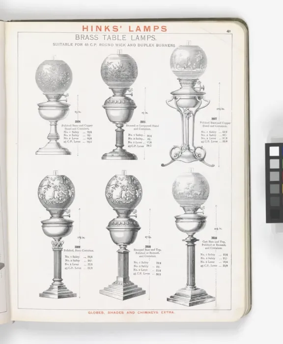 Framed Print : Page from Hinks Lamps catalogue Framed Print : Page from Hinks Lamps catalogue