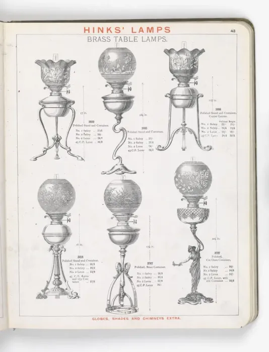 Framed Print : Page from Hinks Lamps catalogue Framed Print : Page from Hinks Lamps catalogue