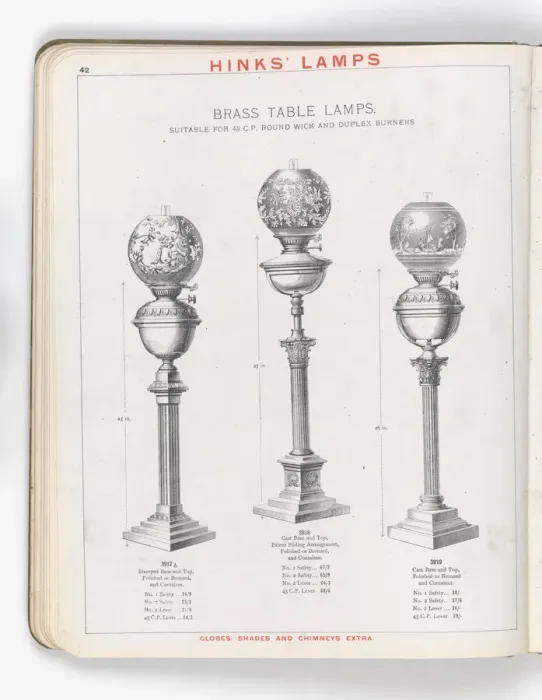 Framed Print : Page from Hinks Lamps catalogue Framed Print : Page from Hinks Lamps catalogue