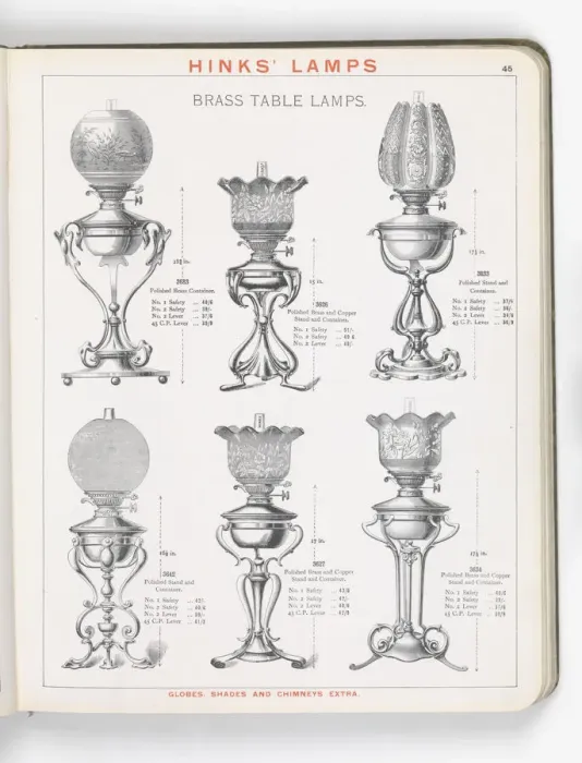 Framed Print : Page from Hinks Lamps catalogue Framed Print : Page from Hinks Lamps catalogue