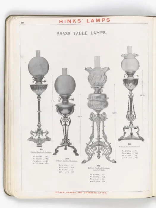 Framed Print : Page from Hinks Lamps catalogue