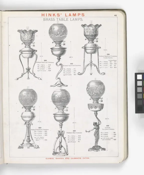 Framed Print : Page from Hinks Lamps catalogue Framed Print : Page from Hinks Lamps catalogue