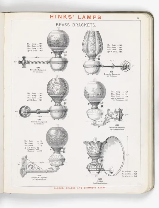 Framed Print : Page from Hinks Lamps catalogue Framed Print : Page from Hinks Lamps catalogue