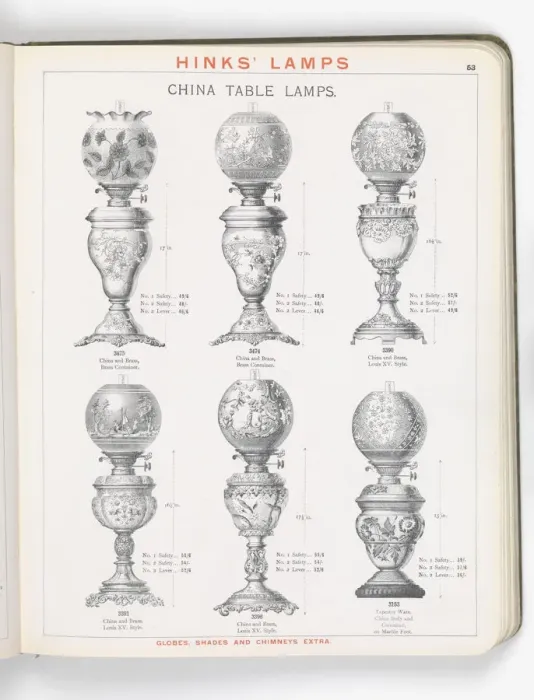 Framed Print : Page from Hinks Lamps catalogue Framed Print : Page from Hinks Lamps catalogue