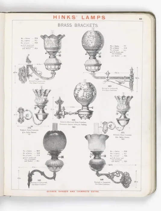 Framed Print : Page from Hinks Lamps catalogue Framed Print : Page from Hinks Lamps catalogue
