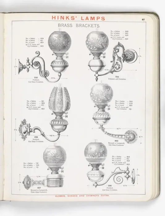 Framed Print : Page from Hinks Lamps catalogue