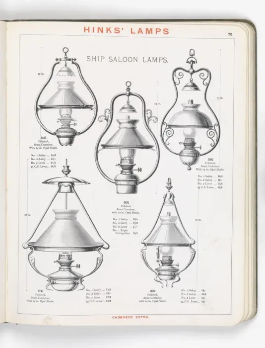Framed Print : Page from Hinks Lamps catalogue Framed Print : Page from Hinks Lamps catalogue