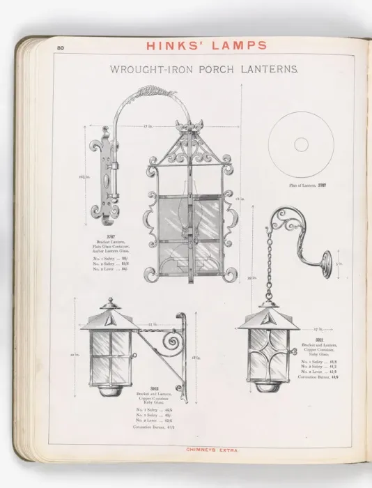 Framed Print : Page from Hinks Lamps catalogue Framed Print : Page from Hinks Lamps catalogue