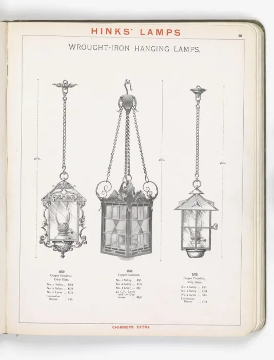 Framed Print : Page from Hinks Lamps catalogue Framed Print : Page from Hinks Lamps catalogue