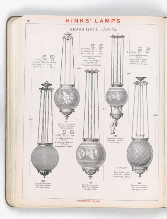 Framed Print : Page from Hinks Lamps catalogue Framed Print : Page from Hinks Lamps catalogue