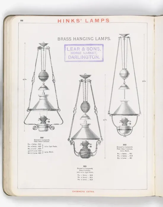 Framed Print : Page from Hinks Lamps catalogue Framed Print : Page from Hinks Lamps catalogue