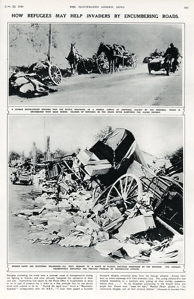 Page from the Illustrated London News showing the piles of possessions belonging to