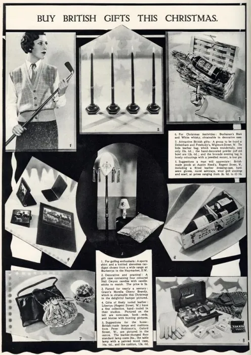 Framed Print : Page from The Illustrated London News suggesting ideas for British goods for Christmas Framed Print : Page from The Illustrated London News suggesting ideas for British goods for Christmas