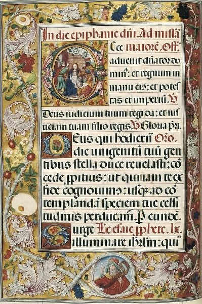 Page with miniature depicting the Ephiphany